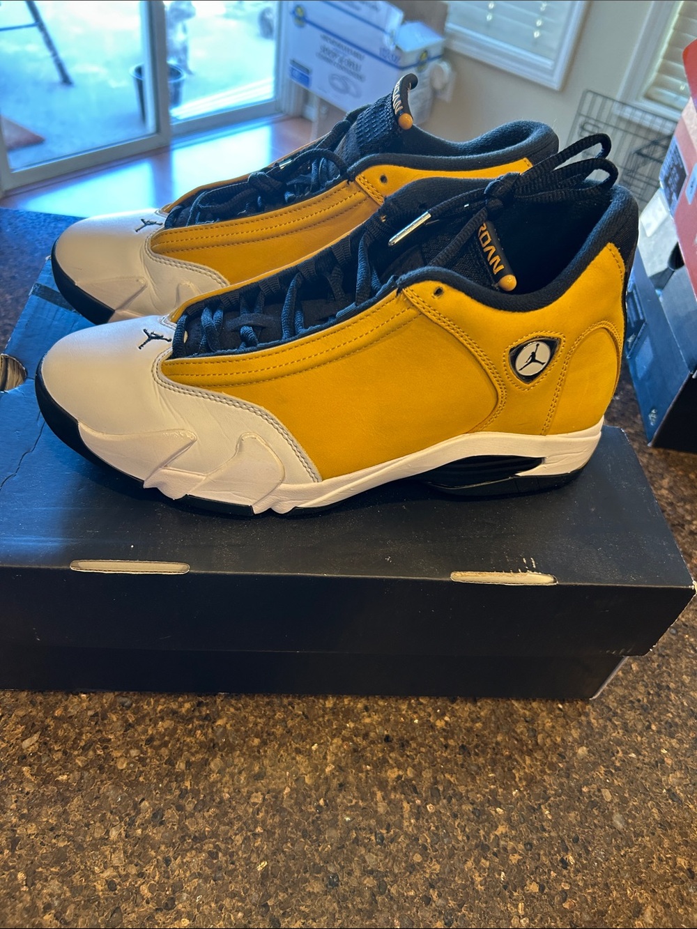 Jordan 14 Retro Low Sneakers - Yellow/White/Black